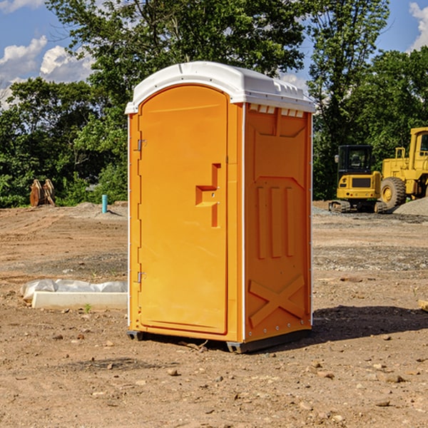 can i customize the exterior of the porta potties with my event logo or branding in Akeley